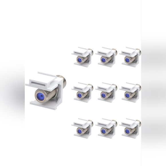 VCE Coax Keystone Jack Insert 10-Pack, 3GHz Coaxial Cable Connector, F-Type RG6 - Picture 1 of 4